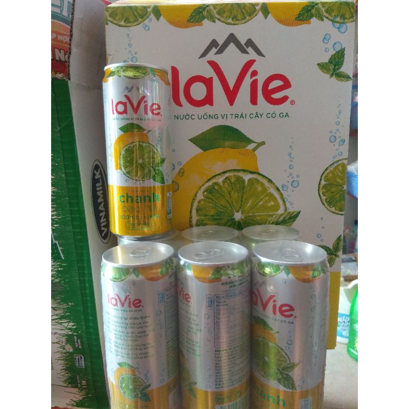 Lốc 6 nước uống vị trái cây Lavie lon 330ml