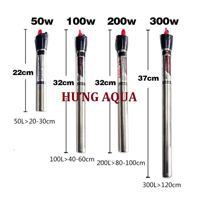 Sưởi bể cá, sưởi bể cá XILONG XL-999 50W 100W 200W 300W máy sưởi bể cá inox 304 chống vỡ siêu bền (chính hãng)