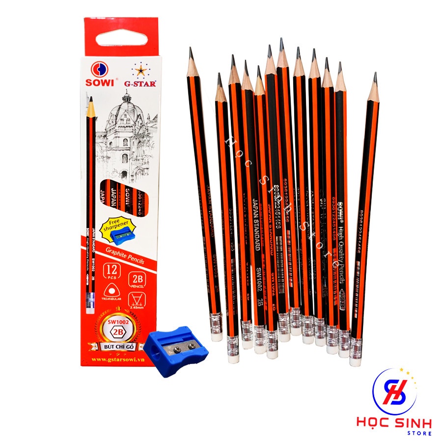 Hộp 12 Cây Bút Chì Gỗ 2B Gstar SW1002 [ Tặng Chuốt Chì ]