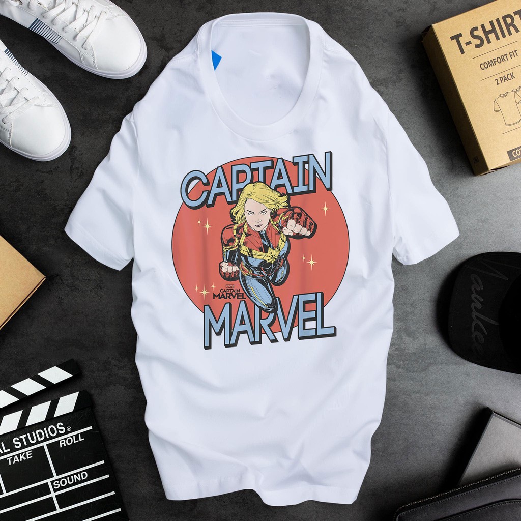 ÁO THUN UNISEX CỔ TRÒN MARVEL CAPTAIN AMERICA IN HÌNH CÓ 1 KHÔNG 2 GIÁ RẺ CỰC SHOCK CÓ SIZE TRẺ EM - 340