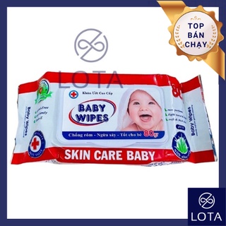 BỊCH KHĂN GIẤY ƯỚT BABY WIPES 80G, hộp khăn ướt mini cho trẻ em bé, khăn thơm chùi tay lau mặt
