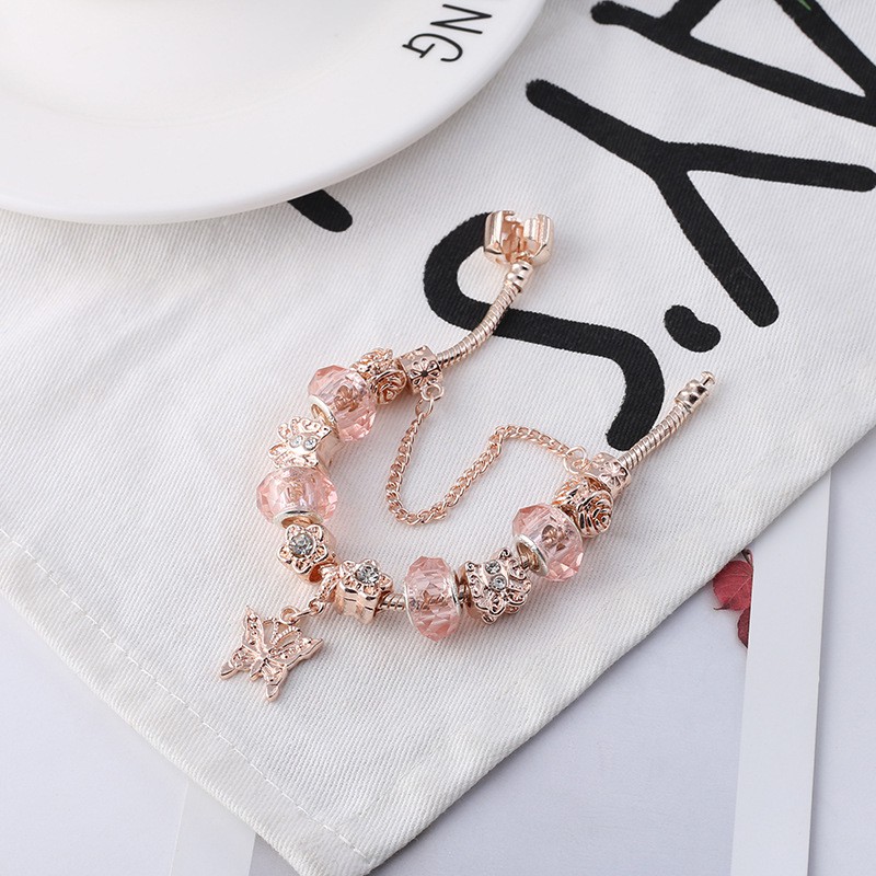 [Hàng Order] [ sẵn hàng] Vòng tay charm mạ bạc vòng tay nữ DIY tô điểm hình con bướm mã OT05