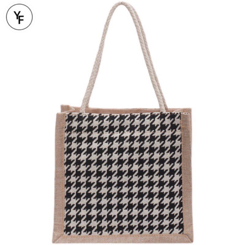 Túi Cói hình Houndstooth YM063