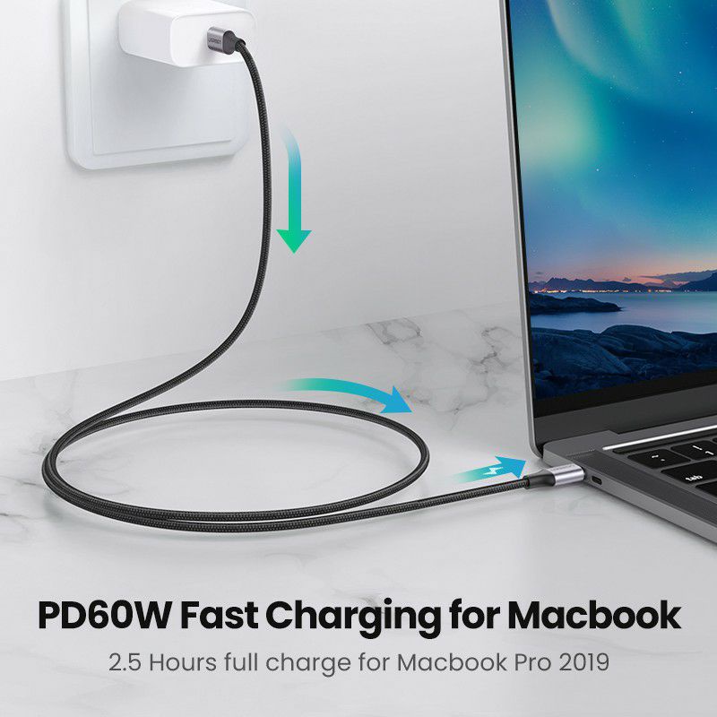 Cáp sạc nhanh 100W  chính hãng Ugreen, sạc được Laptop, Macx...