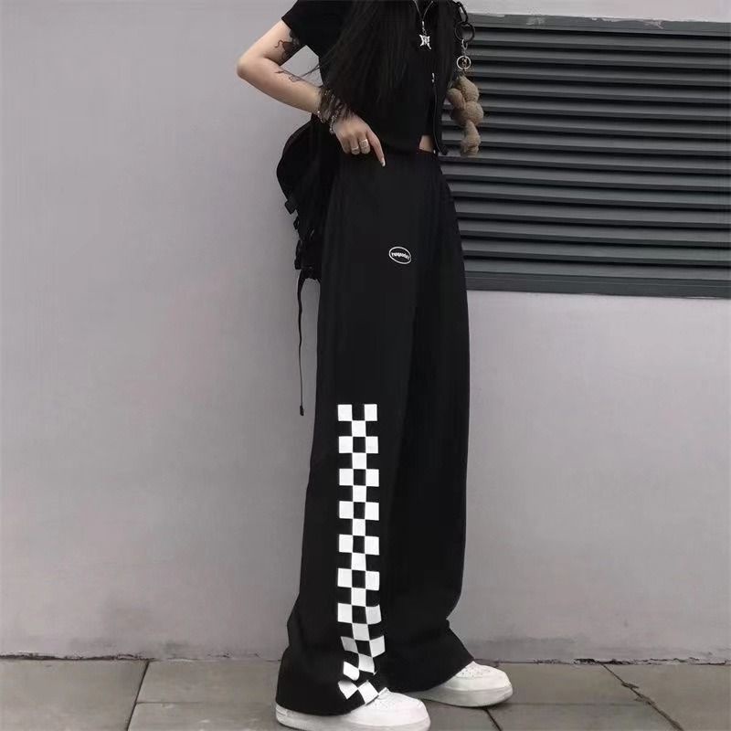 Quần Dài Lưng Cao Ống Rộng Phong Cách Năng Động Trẻ Trung Dành Cho Nữ
