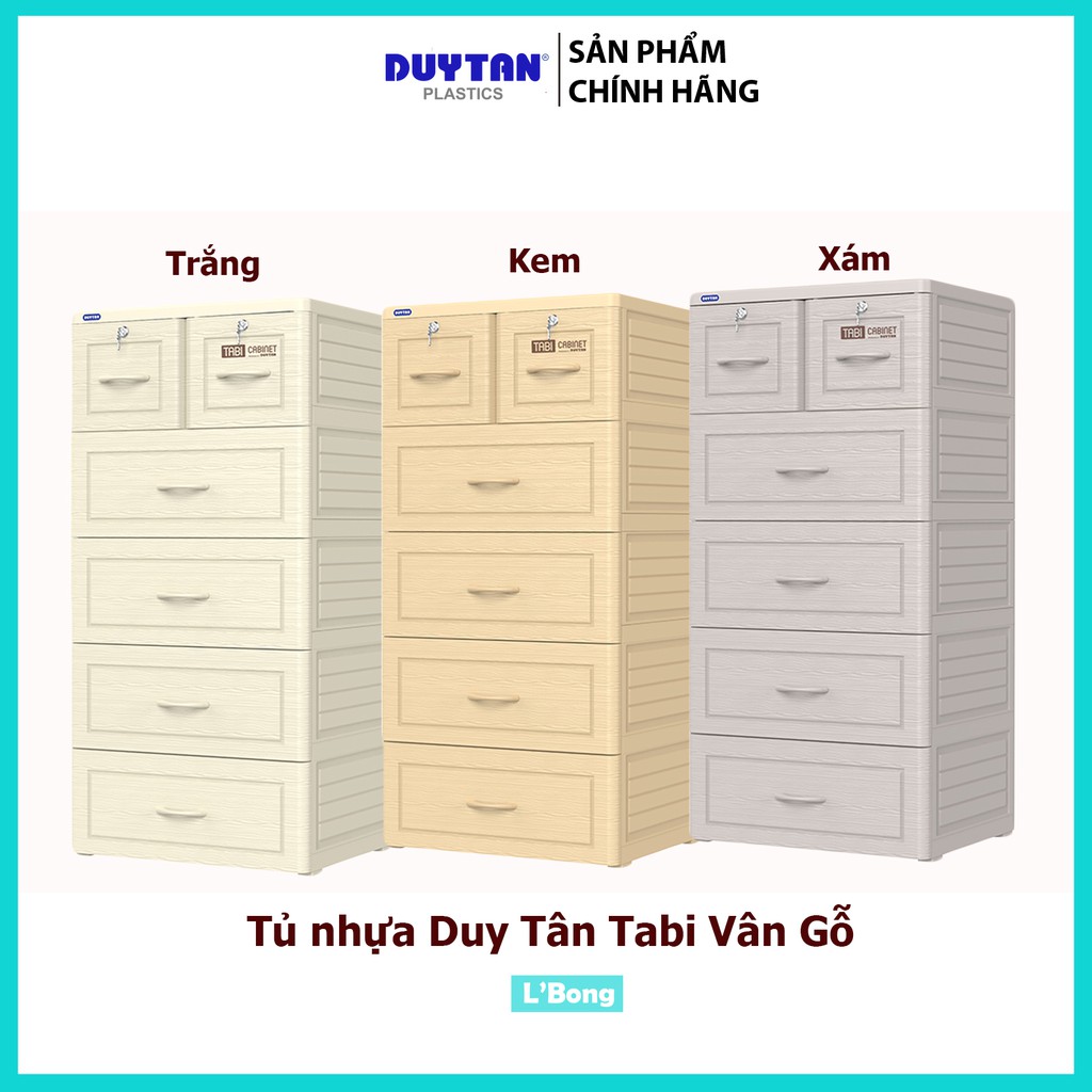 Tủ nhựa Duy Tân 5 tầng Tabi Vân Gỗ