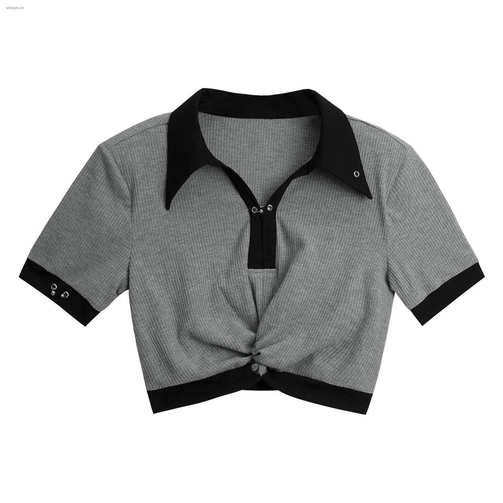 Áo Thun Tay Ngắn Cổ Polo Phong Cách Hàn Quốc Cổ Điển Thời Trang Mùa Hè Cho Nữ | BigBuy360 - bigbuy360.vn