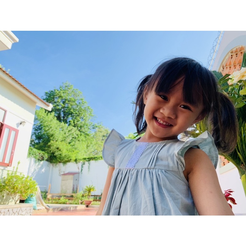 Đầm Bé Gái/ Váy Bé Gái Chất Cotton Xịn Xếp Ly Phối Ren - ANNIE DRESS - DRC013 - SAOLA KIDS CLOTHING - Xanh Mint