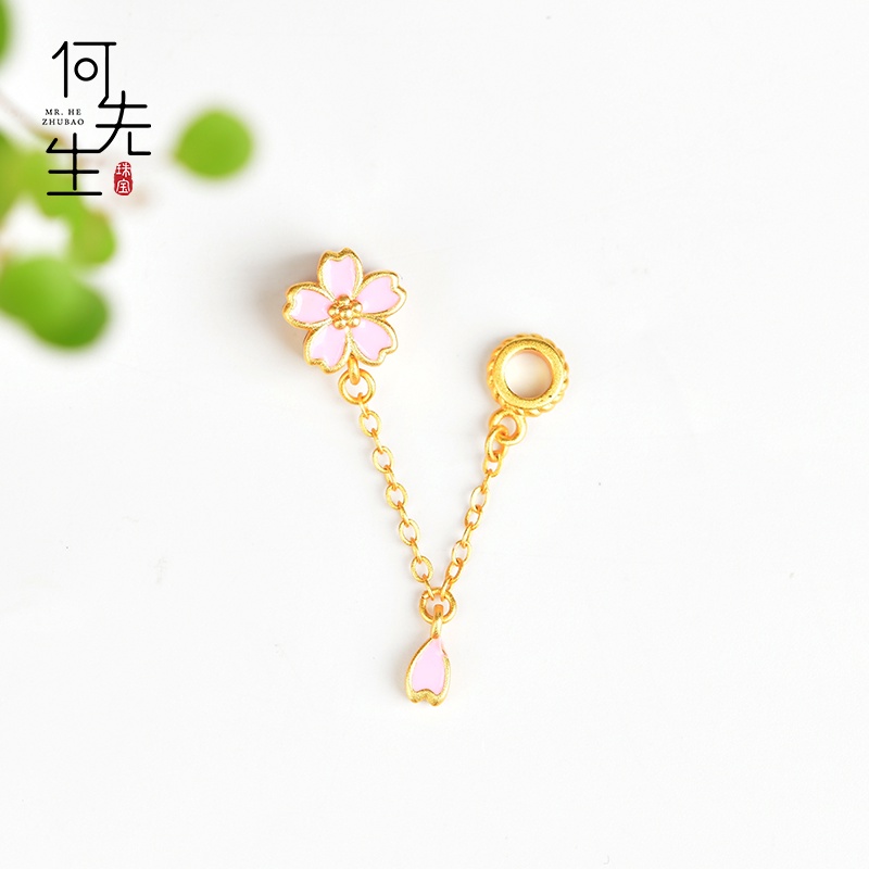 Hạt Xỏ Vòng Tay / Vòng Đeo Tay Trang Sức Hình Hoa Đào Nhỏ Không Gây Dị Ứng diy