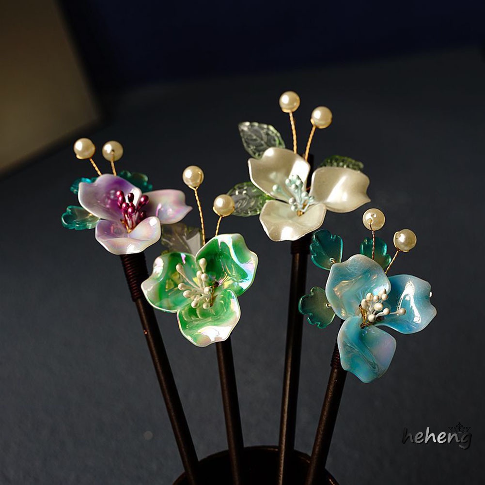 Trâm Cài Tóc Bằng Gỗ Hình Bông Hoa Thời Trang 18cm