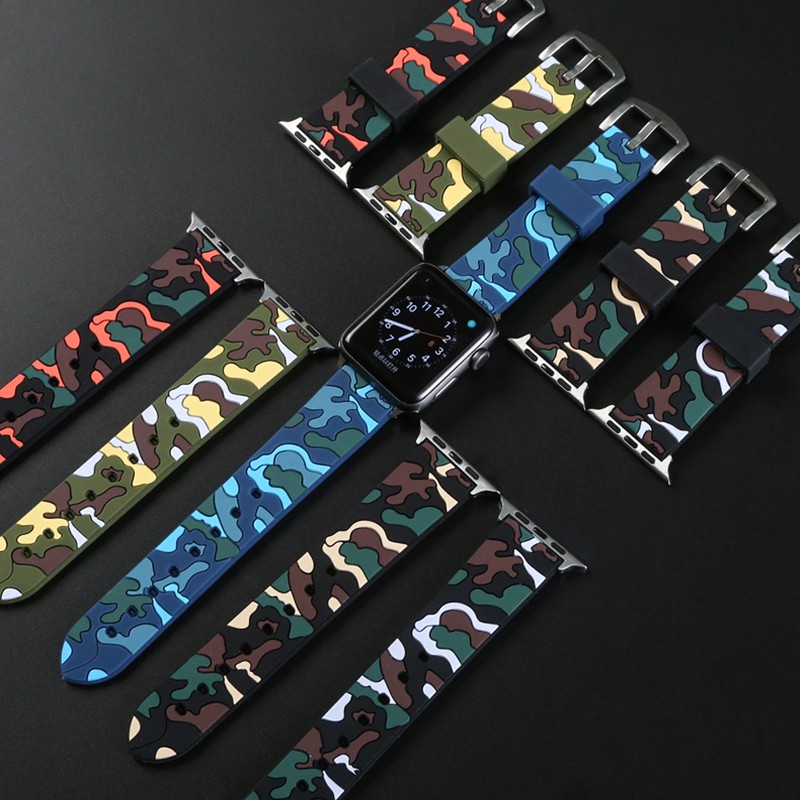 Dây đeo thay thế jansin bằng silicone mềm nhiều màu sắc thích hợp cho apple watch 7 41mm 45mm 40mm 44mm 42mm 38mm