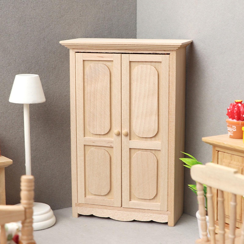 Tủ Quần Áo Mini Tỉ Lệ 1 / 12 Độc Đáo Trang Trí Nhà Búp Bê