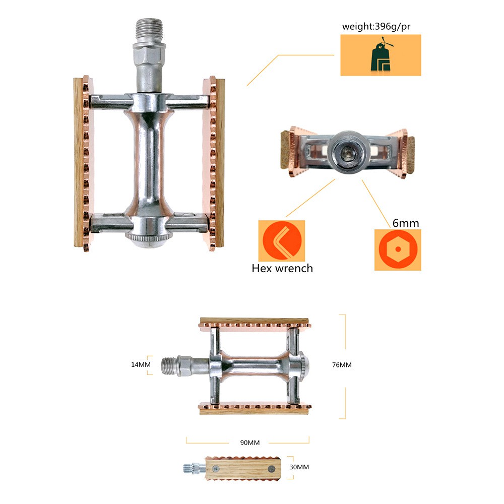 Pê Đan Xe Đạp Leo Núi BMX Bằng Hợp Kim Siêu Nhẹ Phong Cách Retro