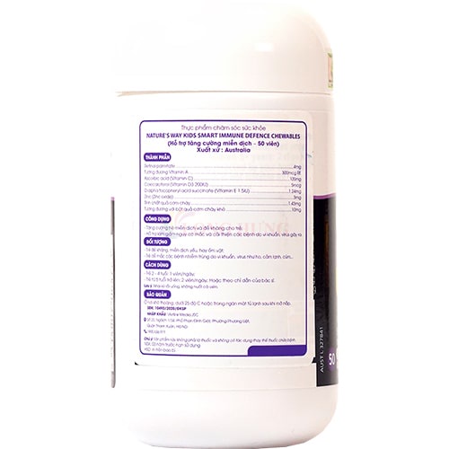 Viên nhai Nature's Way Kids Smart Immune Defence Chewables hỗ trợ tăng cường miễn dịch