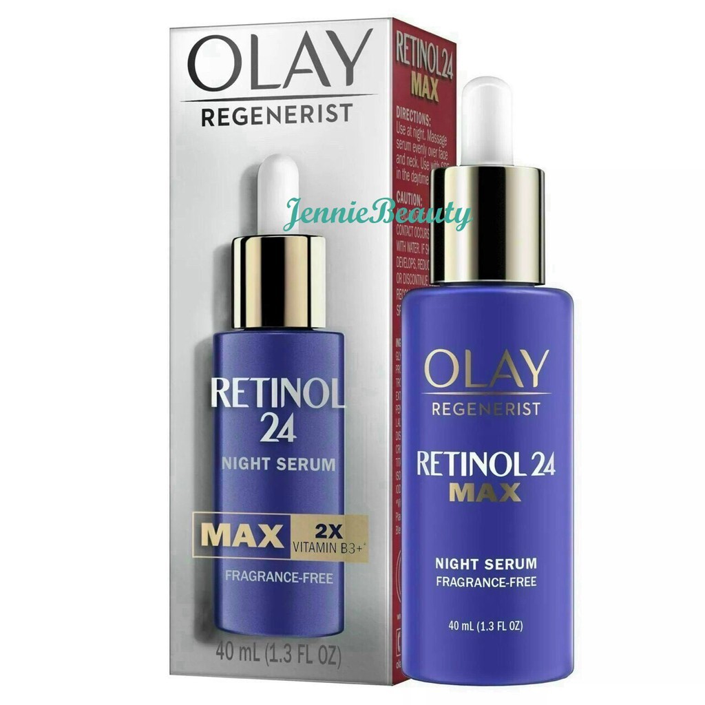 [Hàng mới/ Mỹ] Tinh chất chống lão hóa - tái tạo - trắng sáng ban đêm Olay Regenerist Retinol 24 MAX Night Serum (40ml)