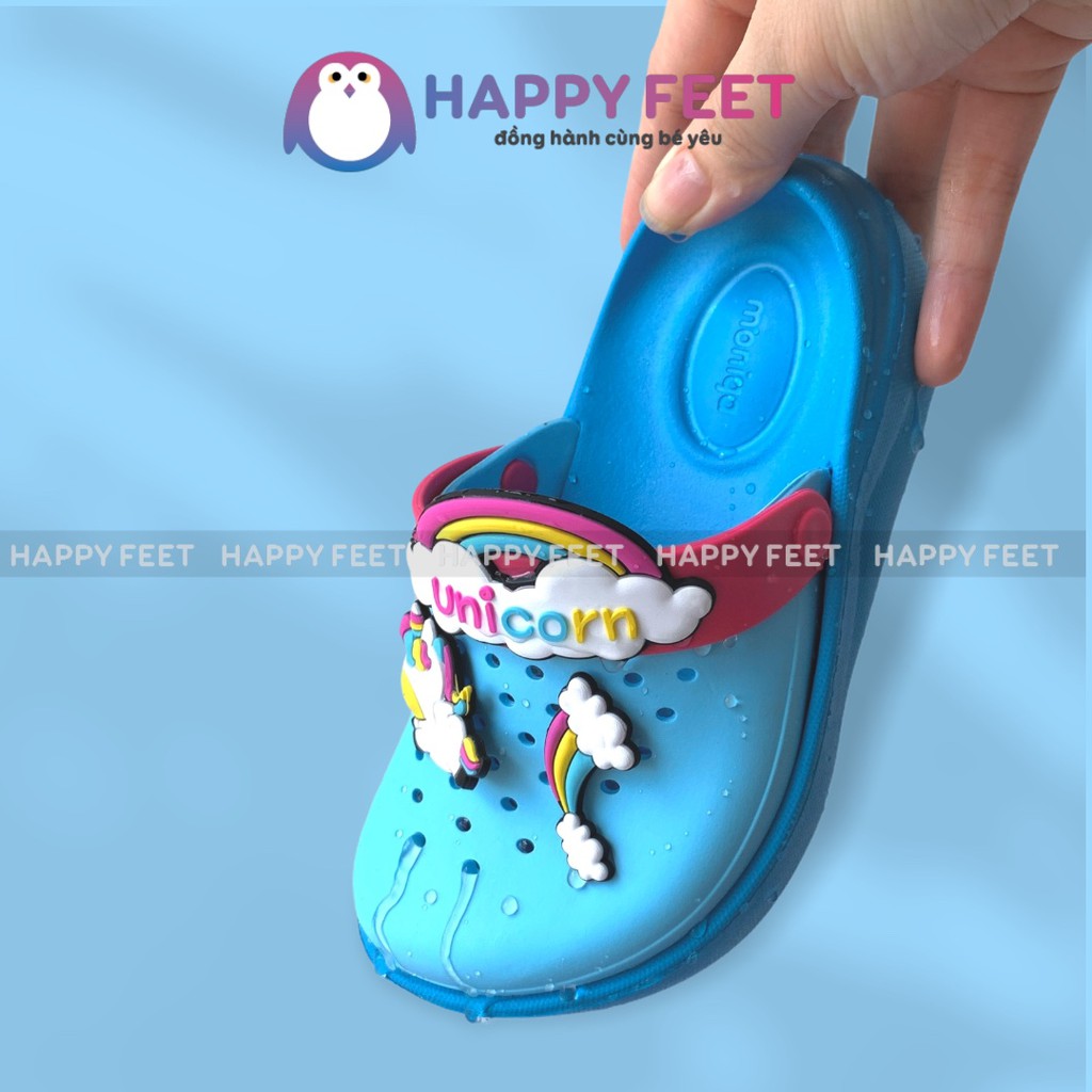 Dép sục trẻ em chính hãng Monobo Thái Lan siêu êm chống trơn trượt cho bé trai bé gái 4- 10 tuổi - Happy Feet DN01Uni
