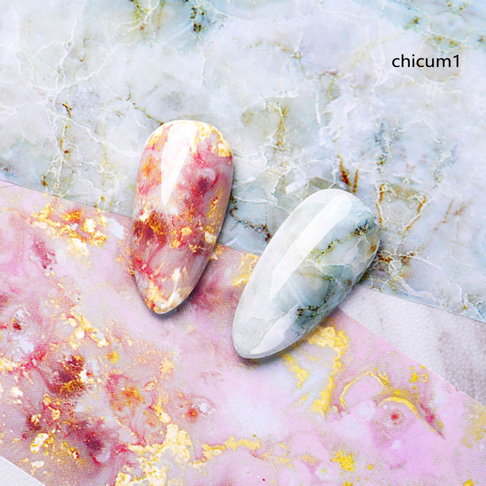 [Hàng mới về] Nhãn dán trang trí móng nghệ thuật họa tiết vân đá cẩm thạch nhiều màu sắc