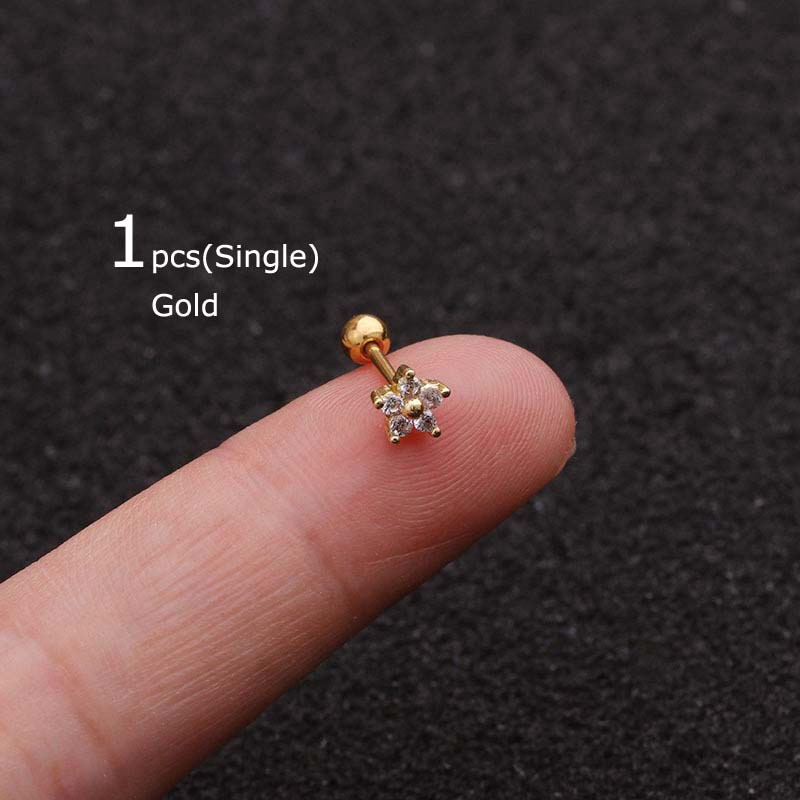 Khuyên Tai Hình Hoa Đính Đá Zircon Nhân Tạo Xinh Xắn Dài 6cm