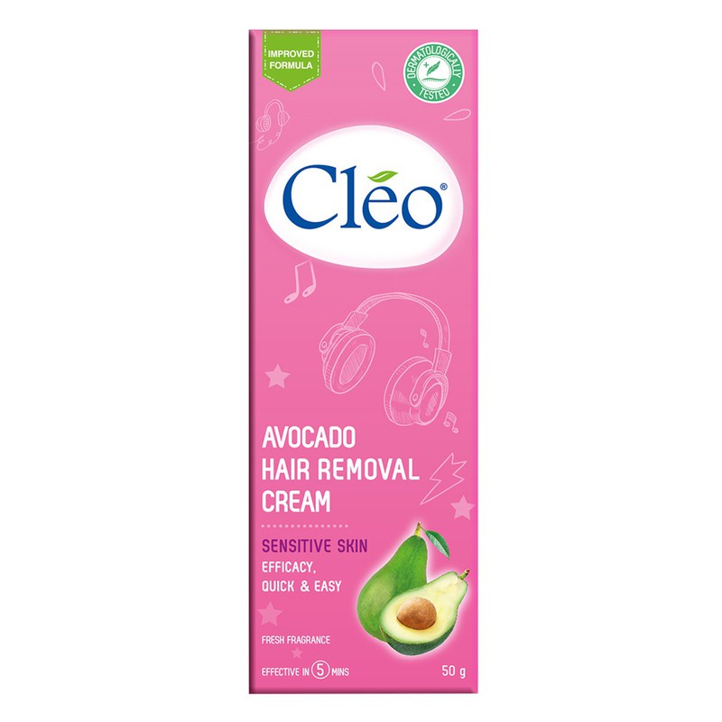 KEM TẨY LÔNG CHO DA NHẠY CẢM CLÉO AVOCADO HAIR REMOVAL CREAM SENSITIVE SKIN 50G CHÍNH HÃNG - 8302