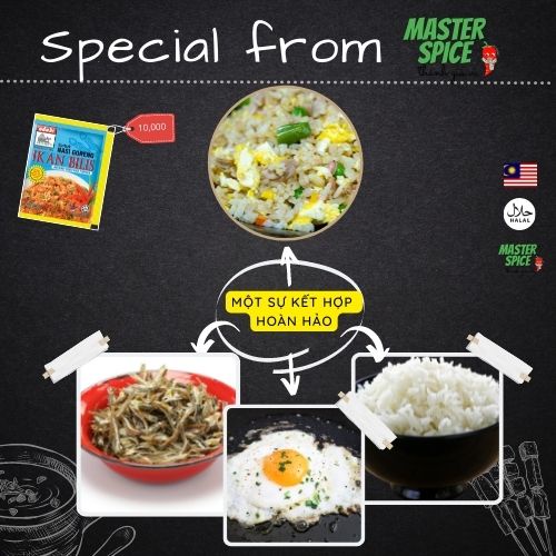 Gói gia vị Cơm chiên cá mặn/cá cơm Khối lượng 17g