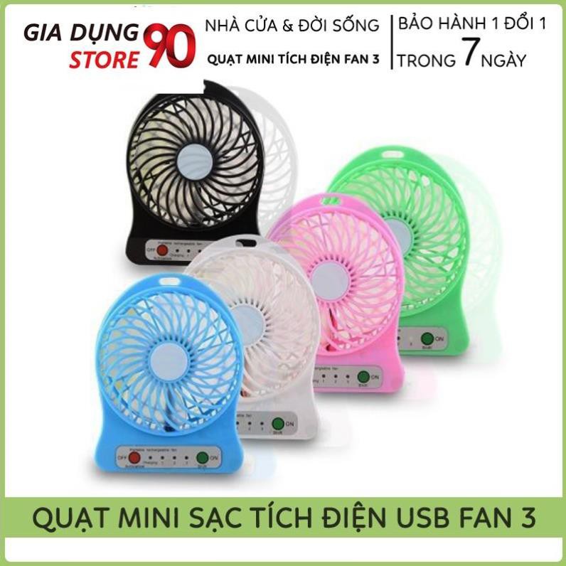 Quạt Mini Sạc Tích Điện Để Bàn Cầm Tay 3 Chế Độ Đèn, Siêu Mát, Siêu Tiện Dụng Cho Mùa Hè 2021