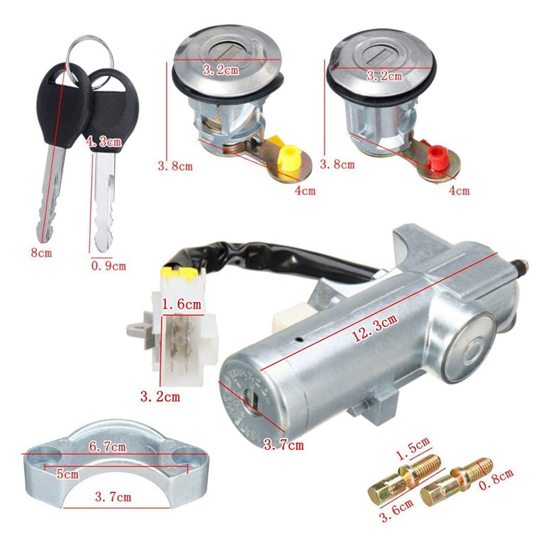 Bộ Ổ Khóa Cửa Trái Phải Kèm 2 Chìa Khóa Cho Xe Hơi Nissan Navara D22 1997 1998-2003 2004 2005 2006 K9810-2S806