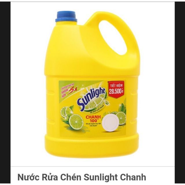 Nước Rửa Chén Sunlight Chanh 3.8KG - giá gốc 95.000