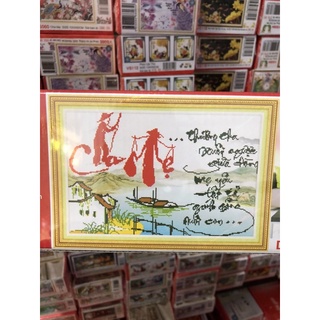 Tranh đính đá cha mẹ
