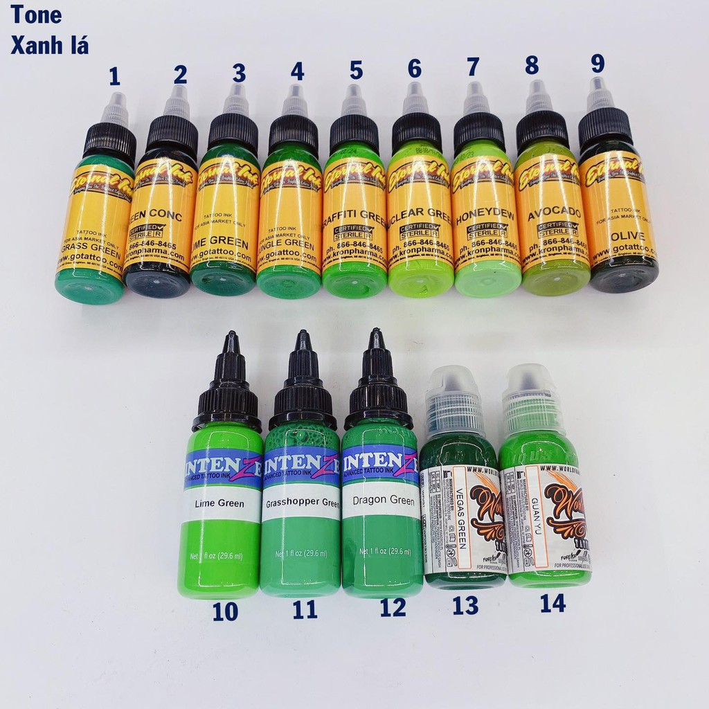 Mực xăm hình màu ENTERNAL INK 30ML - Các Tone Chính