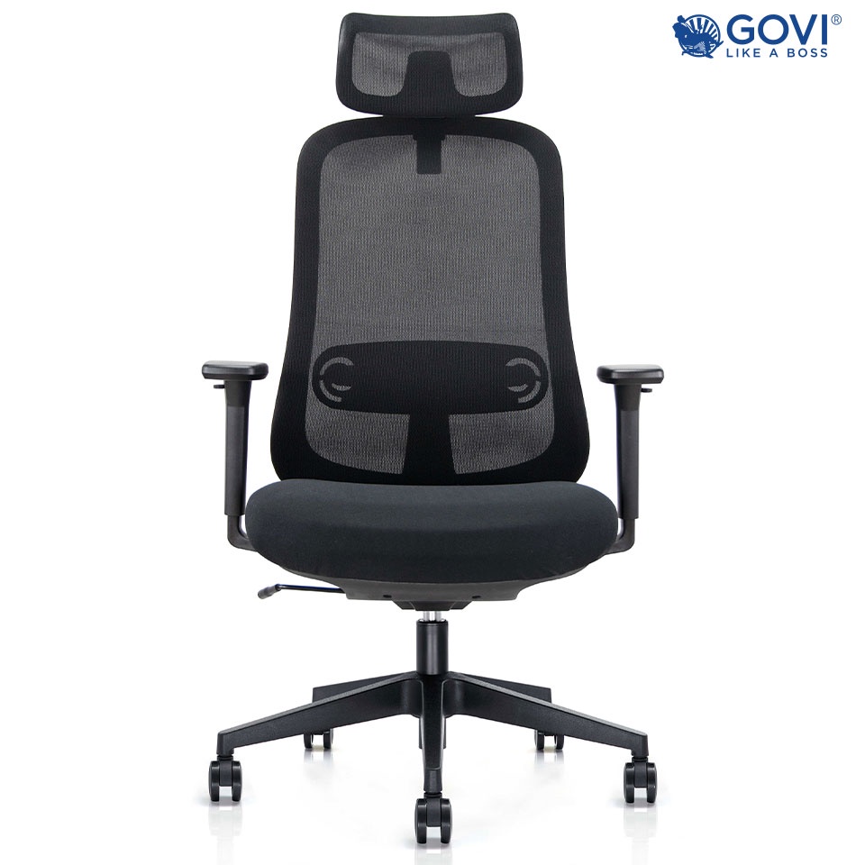 Ghế công thái học Ergonomic GOVI Felix F6232A - Thiết kế tựa đầu điều chỉnh độ cao, tựa tay 3D nâng hạ, mâm ghế ngả 135