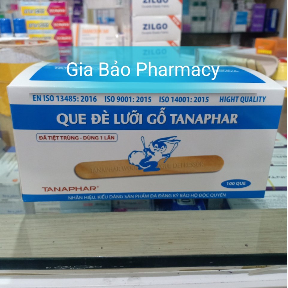 QUE ĐÈ LƯỠI GỖ TANAPHAR ( 100 QUE ) Tiện dụng,hợp vệ sinh