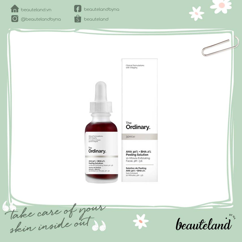 Serum tẩy tế bào chết The Ordinary AHA 30% + BHA 2% Peeling Solution