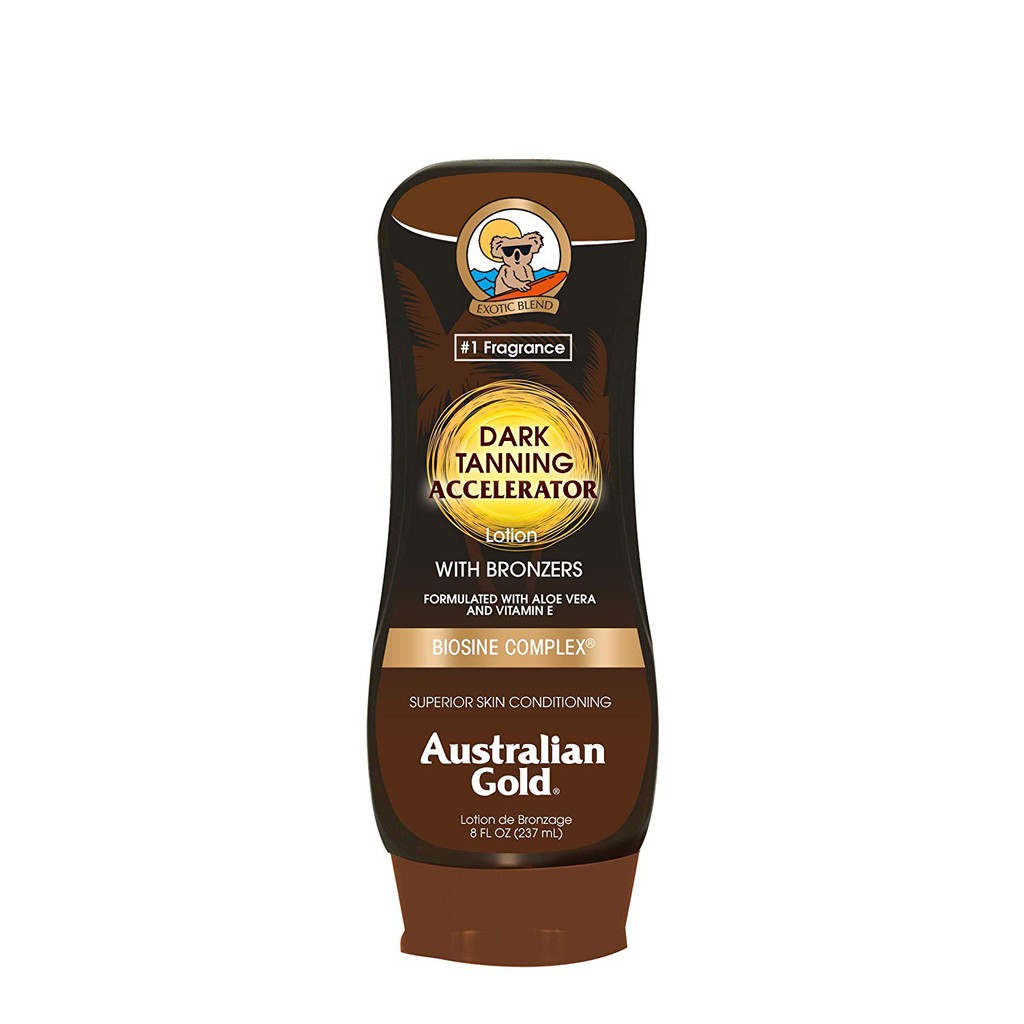 Kem giúp da bắt nắng &amp; nhuộm da nâu đậm tức thời Australian Gold Dark Tanning Accelerator Lotion With Bronzer 237ml (Mỹ)