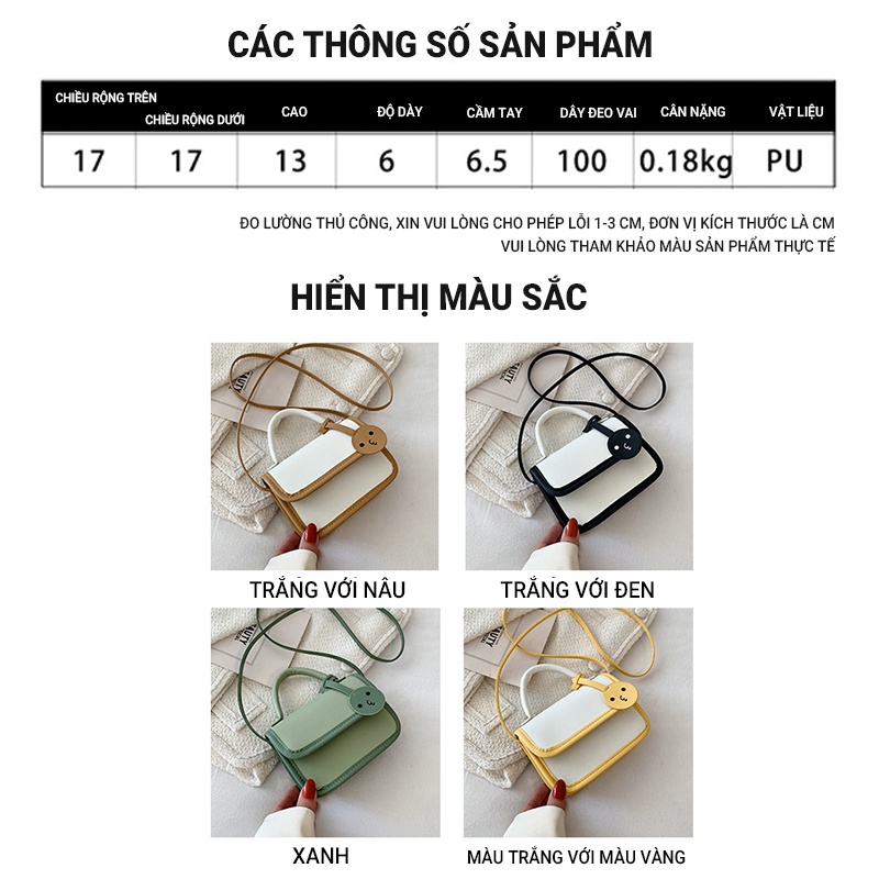 Túi Đeo Chéo Vai Hình Vuông Nhỏ Màu Trơn NB00247