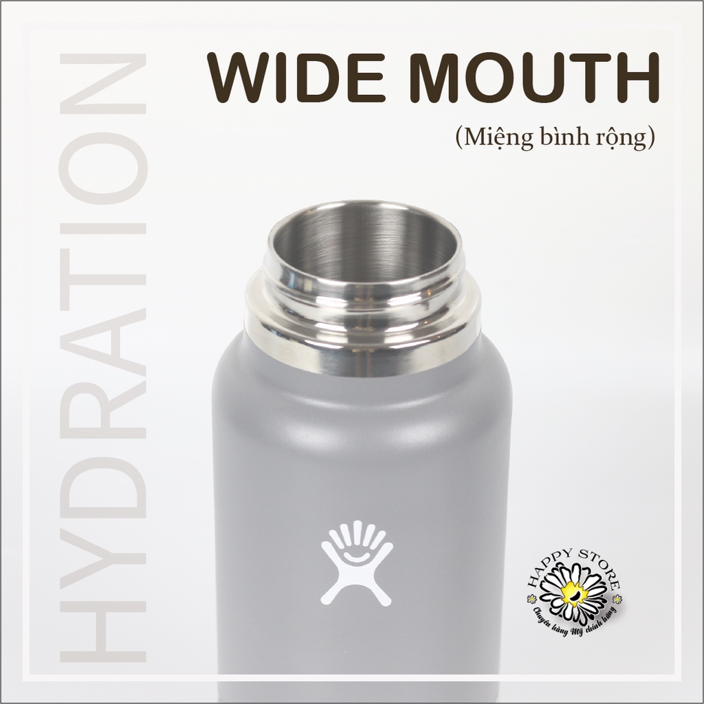 Bình giữ nhiệt Hydro Flask dung tích 40 oz  - Wide Mouth with Straw Lid