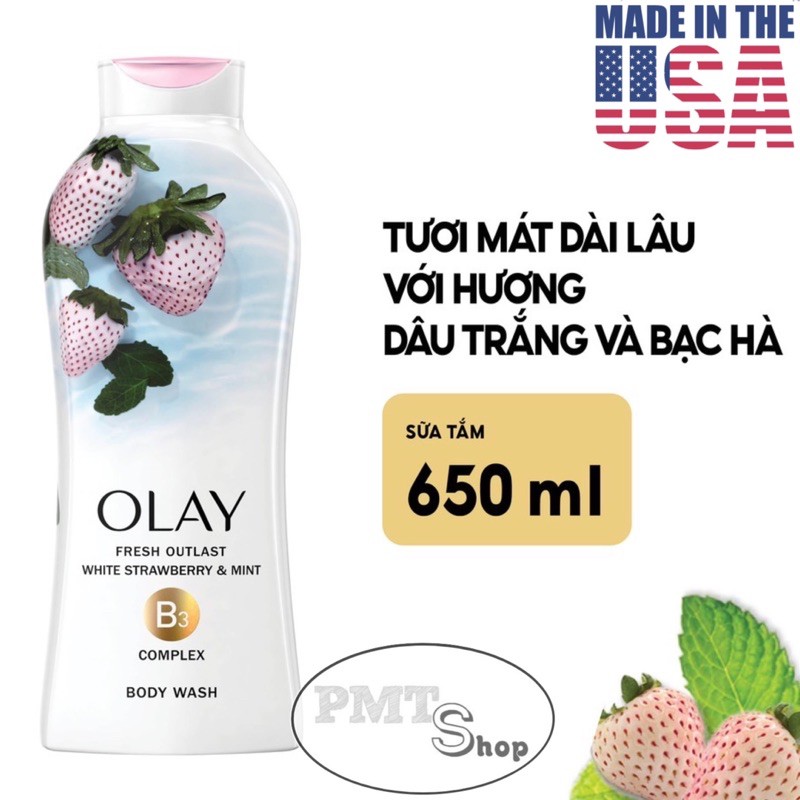 Sữa tắm dưỡng ẩm Olay 650ml Muối Biển | Hạnh Nhân | Hoa Lan | Dâu | Bơ Sữa | Chống lão hóa , Age 364ml | BigBuy360 - bigbuy360.vn