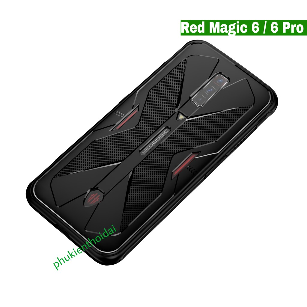 Ốp lưng Red Magic 5G / Red Magic 6 / 6 Pro chống sốc tản nhiệt vân Carbon kiểu dáng Gaming cao cấp 1