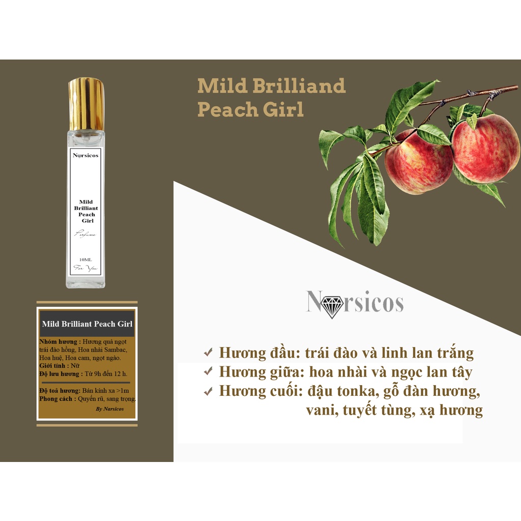 Tinh Dầu Nước Hoa Mild Brilliant Peach Girl 10ml Quyến Rũ, Sang Trọng - Dạng Xịt Tiện Lợi | BigBuy360 - bigbuy360.vn