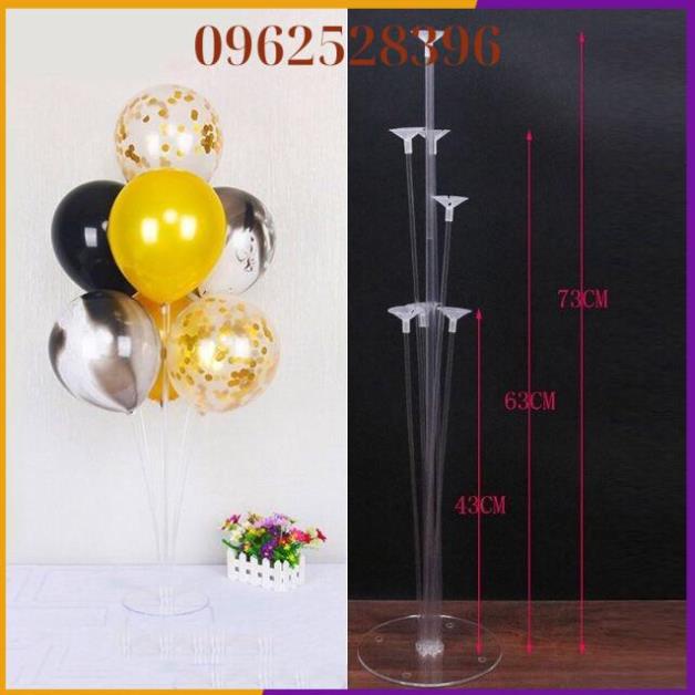 [Mẫu Mới 2020] Set bóng trang trí sinh nhật tông vàng đen như ảnh kèm 2 trụ xòe mica dựng bóng 2 bên