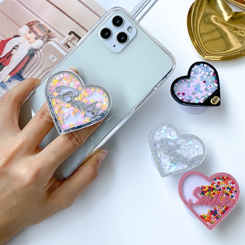 Giá Đỡ Điện Thoại Túi Khí Hình Trái Tim Đáng Yêu