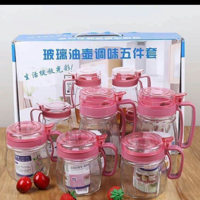 Bộ 5 hũ đựng gia vị