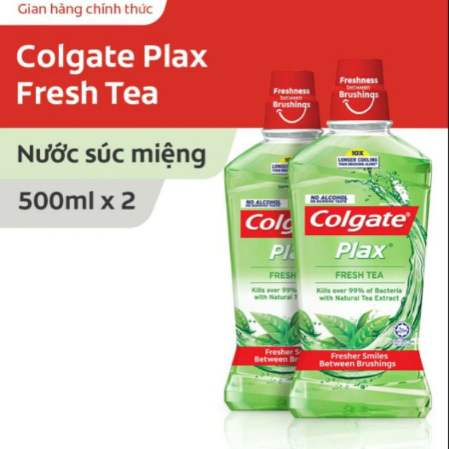 Nước súc miệng Colgate kháng 99% vi khuẩn Plax trà xanh 500ml/chai