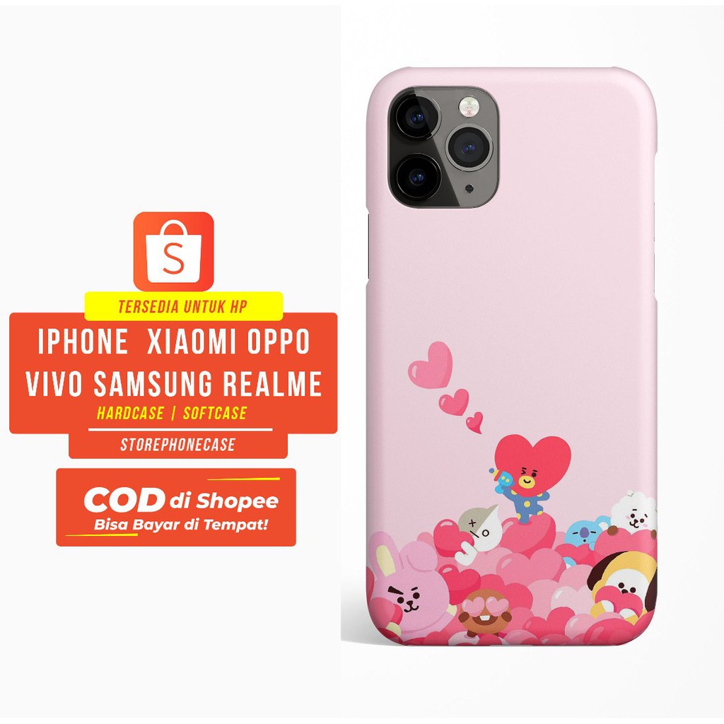 Ốp Điện Thoại Cứng Họa Tiết Bt21 Love Is All Around Us Cho Iphone Samsung Xiaomi Vivo Oppo Realme