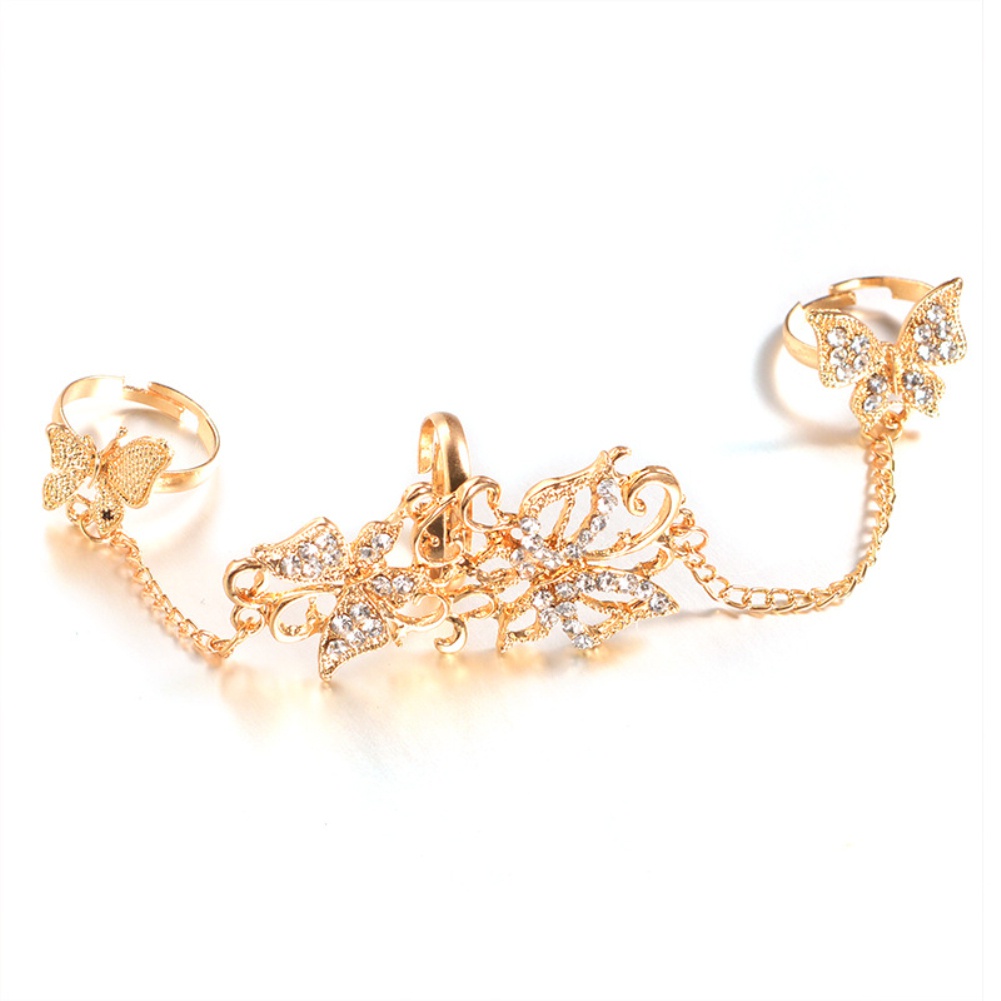 Nhẫn knuckle hình những chú bướm xinh xắn đính đá độc đáo dành cho nữ