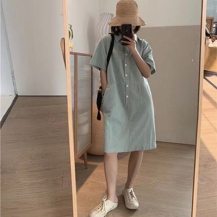 Đầm Suông Tay Ngắn Chất Liệu Cotton Lanh Thiết Kế Đơn Giản Thời Trang Mùa Thu Mới 2022 Cho Nữ