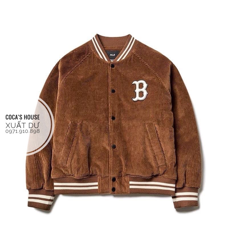 Áo nỉ bomber nhung trần bông màu nâu cho bé trai