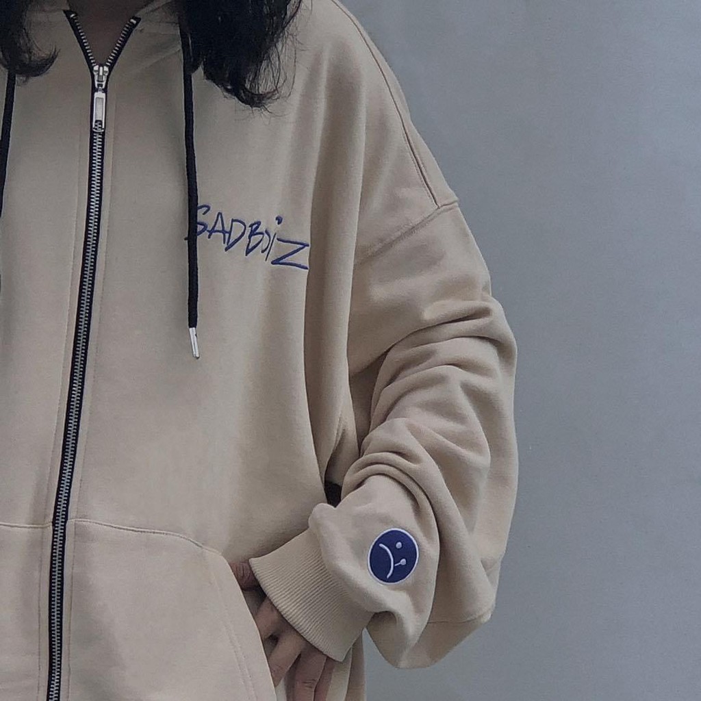 Hoodie SADBOIZ Vintage Sadstory Nam Nữ, Áo Khoác Nỉ Sad Story Màu Cream Limited Full Tag Logo Mặt Buồn TUN STORE UNISEX