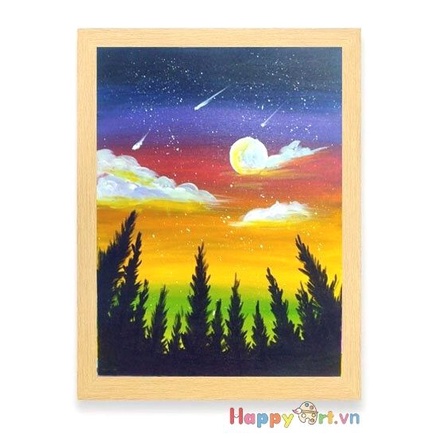 Tranh Canvas vẽ tay SAO BĂNG tô điểm thêm yêu cho ngôi nhà bạn
