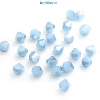 1 Sợi 92 ~ 96 hạt thủy tinh mạ điện cao cấp AAA bicone xanh da trời 4mm lỗ 1mm 13,78 ~ 14,37 inch