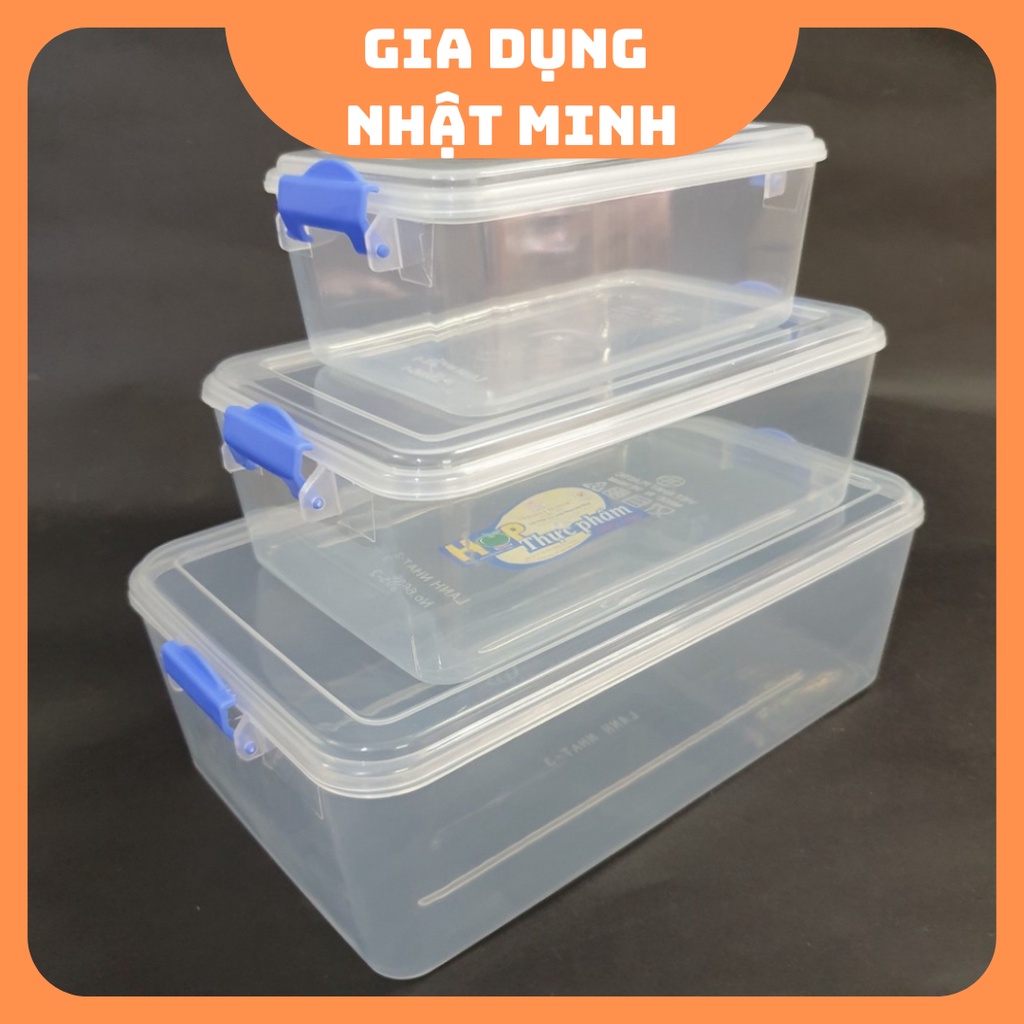 Hộp nhựa đa năng Việt Nhật , Hộp đựng thức ăn thực phẩm,để tủ lạnh có nắp khóa chắc chắn chất liệu nhựa PP cao cấp
